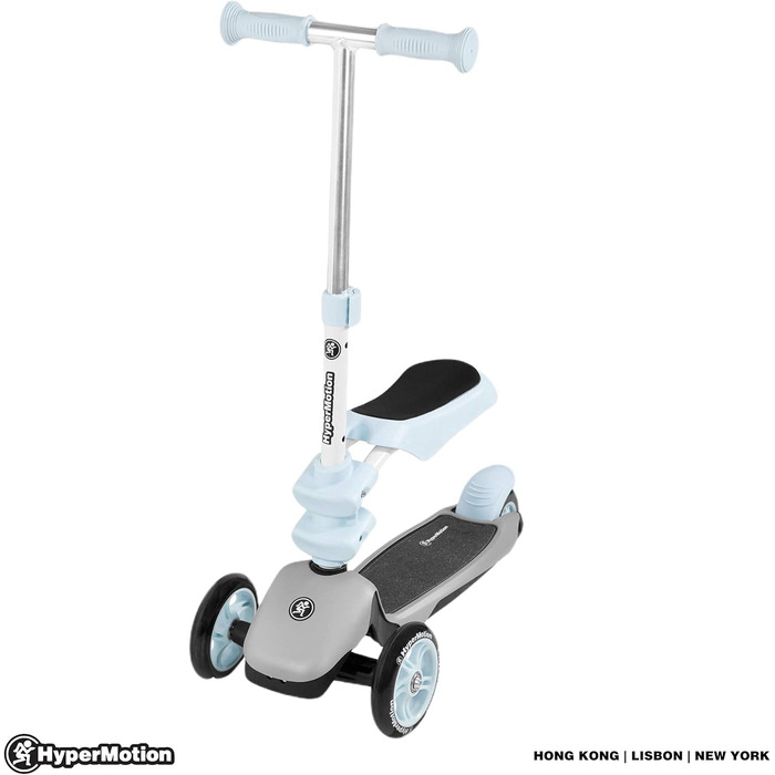 Самокат дитячий Kinderroller HyperMotion 3в1 блакитний: самокат, біговел, літній транспорт для дівчаток та хлопчиків