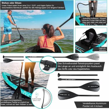 SUP дошка Aqua Spirit надувна 2024, 320x81x15 см, комплект (весло, рюкзак, насос) для початківців/експертів, зелений, гарантія 2 роки