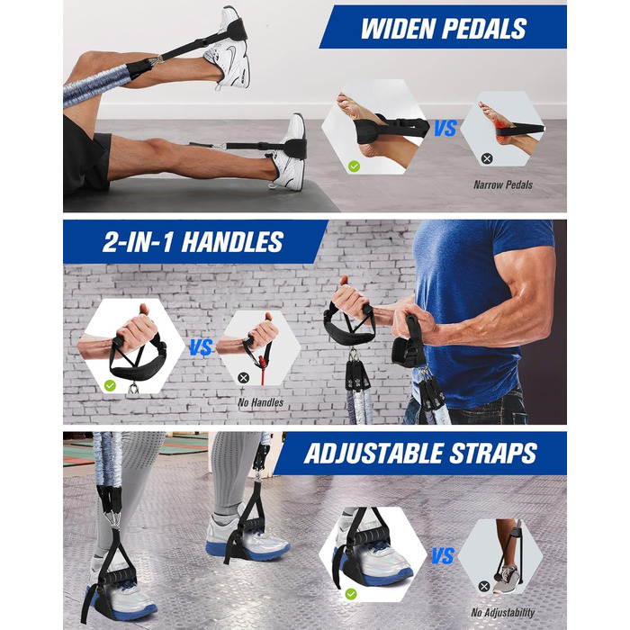 Набір для пілатесу з еластичними стрічками та стержнем для силових тренувань, 180LBS/140LBS/240LBS/360LBS, фітнес-стрічки, сірий