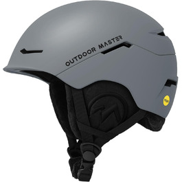 Гірськолижний шолом OutdoorMaster ELK MIPS для сноуборду та лиж, матовий сірий, розмір L, для чоловіків, жінок і підлітків