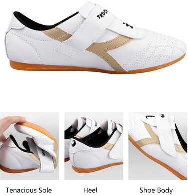 Взуття для тхеквондо Dilwe: дихаючі кросівки для кікбоксингу, тай-чі, конфу, для дорослих та дітей (34 розмір, довжина устілки 22 см)