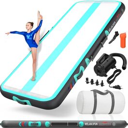 Надувний гімнастичний килимок Air Matte Track 300x100x15 см з насосом для йоги, дому, тренувань та акробатики GGreen