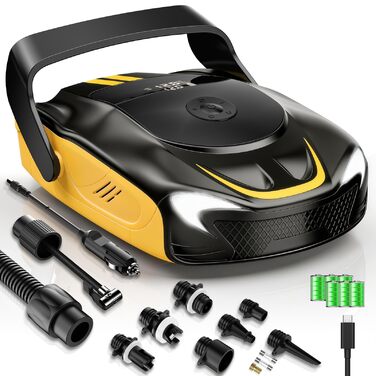 Насос електричний для SUP дошки з акумулятором 50PSI: помпа для накачування SUP, каяка, повітряних куль, матраців з LED-підсвіткою