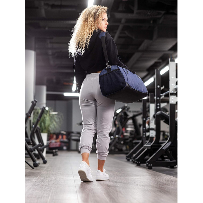 Fitgriff спортивна сумка та дорожня сумка для жінок і чоловіків з відділенням для взуття та вологих речей, для спорту, фітнесу та подорожей, тренувальна сумка Gym Bag синя, 58x31x31 см (M)