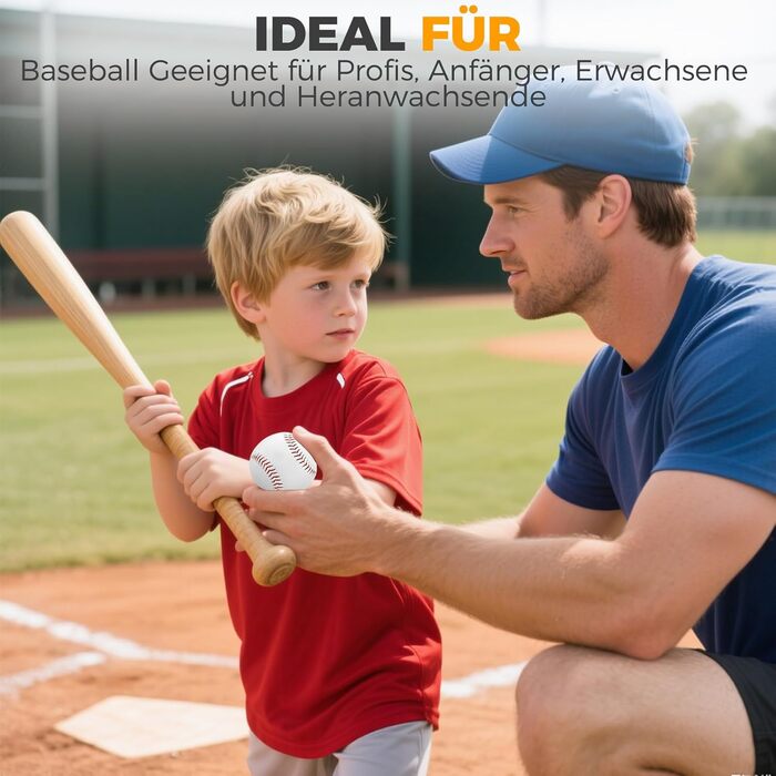 Професійні бейсбольні м'ячі 9 дюймів, ручна робота, дерев'яний/гумовий керн, для дорослих та юнаків, 3 шт.