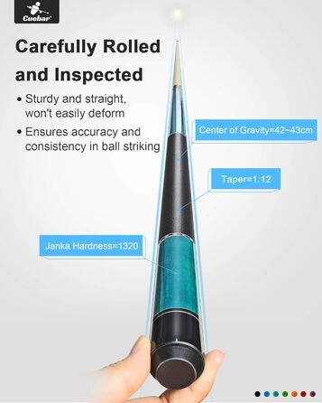 Набір київ для більярду CUEBAR (2 шт.), 58 дюймів, для дорослих, з імітацією шкіряної ручки, 2 кольори та ваги.
