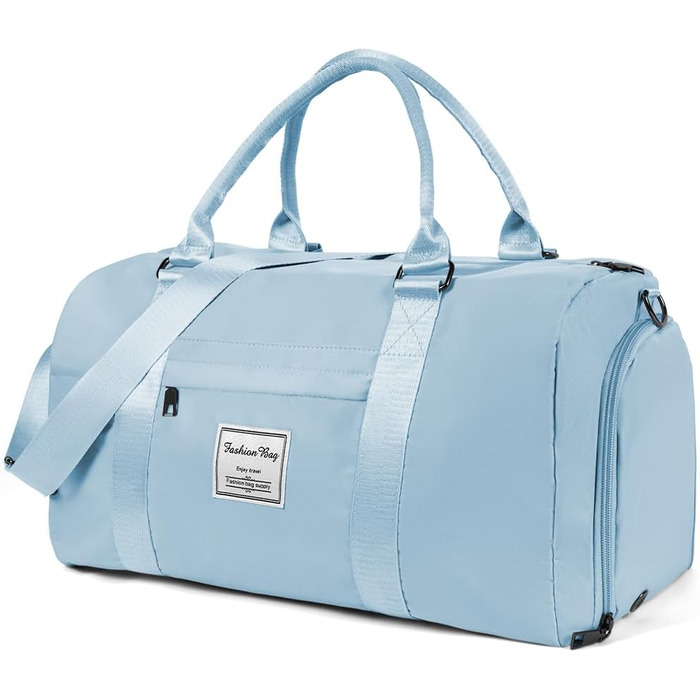 Спортивна сумка Flintronic для подорожей, валіза-мішок з відділенням для взуття та мокрих речей, водонепроникна сумка для ночівлі та багажу, чорна (#2 синя)