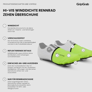 ГріпГраб Вітрозахисні Легкі Нагрівальники Пальців для Шосейного Велосипеда, Покриття Пальців, Жовті (XXL/XXXL (46-49))