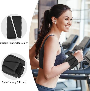 Гантелі на зап'ястя та щиколотки KOOOGEAR, 2 шт., 0.5 кг, чорні - для фітнесу, бігу, тренувань