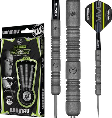 Дротики WINMAU Michael Van Gerwen MvG Exact 21,5 г, вольфрамові з оперенням і стрижнями