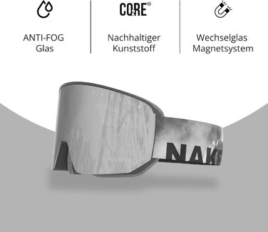 NAKED Optics NOVA: гірськолижні маски для чоловіків та жінок, сноуборд маски, захист від поганої погоди, змінними лінзами, Birdy
