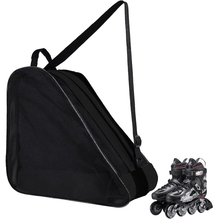 Чохол для роликових коліс, унісекс, з регульованим плечовим ременем, чорний. Підходить для жінок, чоловіків та дітей.