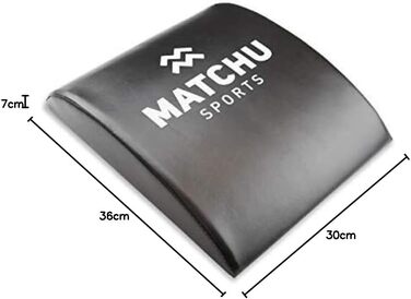 Мат для преса MATCHU, підтримка попереку, антиковзкий, 36x30x7 см, 500 г, піна/штучна шкіра, чорний/білий