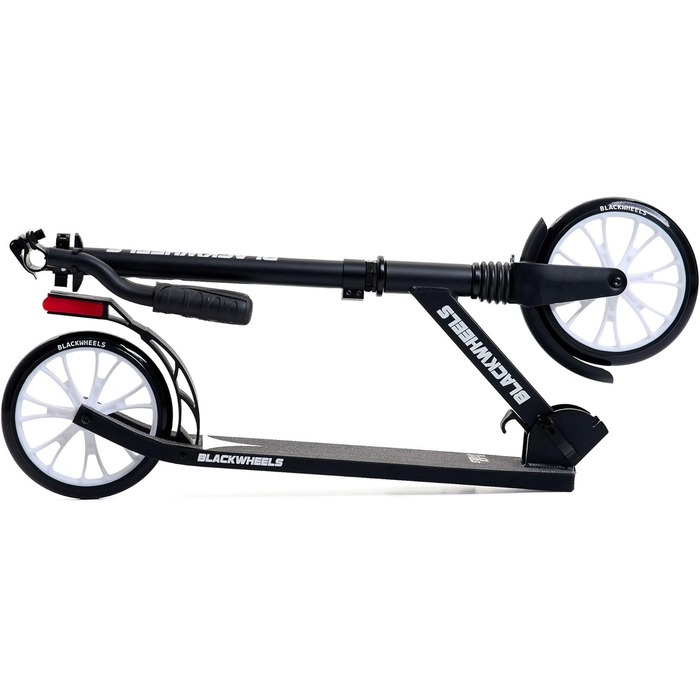 Самокат міський BLACKWHEELS Zoom City-Scooter 200мм, алюмінієвий, з амортизатором, складаний, регульований кермо, чорно-білий