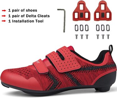 Велотуфлі ULTIANT для їзди в залі та на вулиці, сумісні з Peloton, Look SPD SL Delta, 39.5/40 EU, Rot 4