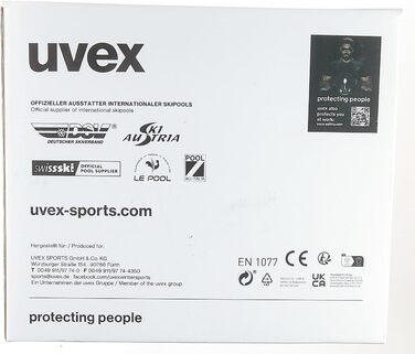 Лижний шолом uvex instinct visor з візором для жінок і чоловіків, біло-чорний матовий, розмір 56-58 см, індивідуальне регулювання