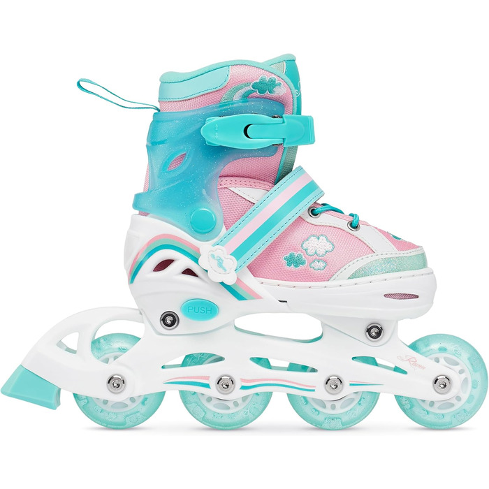Інлайнери роликові для дітей дівчаток RAVEN Zoya Mint, регульовані з LED підсвіткою (34-37)