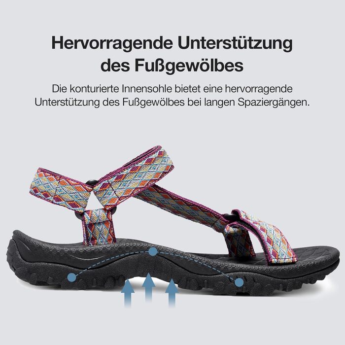 Жіночі спортивні сандалії для трекінгу та хайкінгу, прогулькові водонепроникні сандалії з антиковзаючою підошвою (темно-фіолетові, 37 EU)