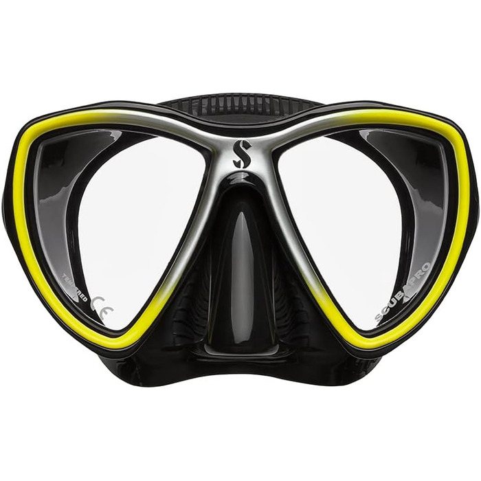 Маска для снорклінгу Scubapro Synergy Mini з комфортною стрічкою (чорний/жовтий/сріблястий)