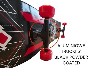 Скейтборд дорослий Holz (дерево) з підшипниками ABEC-9, 80x20 см, червоний - для скейтпарку та трюків