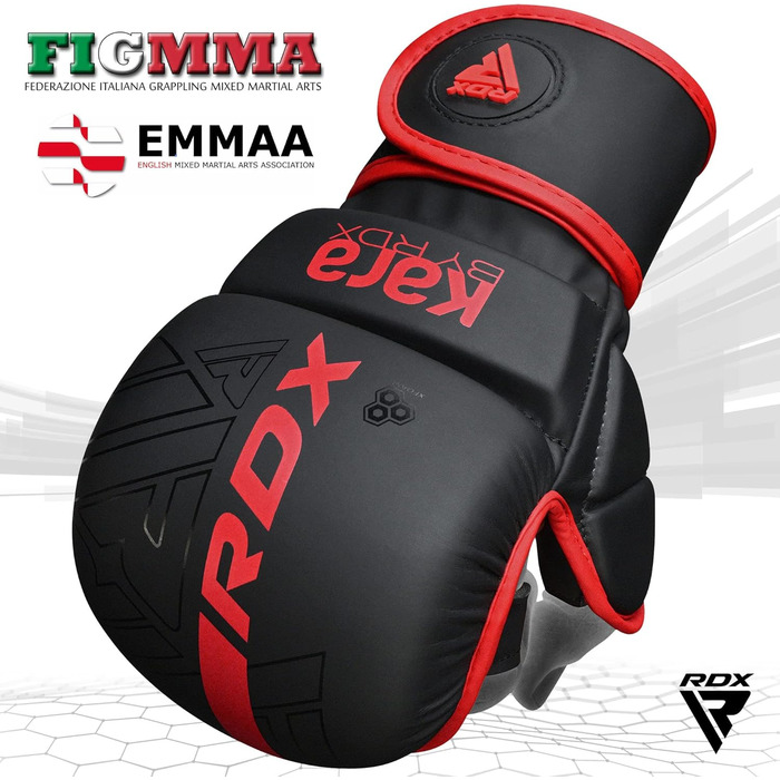 RDX MMA рукавички для єдиноборств, тренувань, спарингів, шкіра Maya Hide, червоні L-XL, для боксу, муай тай, кікбоксингу