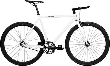 Велосипед FabricBike Original Pro Hi-Ten сталь, фікс, сингл-спід, міський, 8 кольорів, 3 розміри, 10,45 кг, Pro White & Matte Black, L-58 см