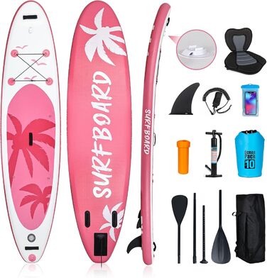 Надувна SUP-дошка YU YUSING 320/335x76x16,5 см з регульованим веслом, насосом, рюкзаком, страховочним шнуром, водонепроникною сумкою, для плавання стоячи, до 150 кг