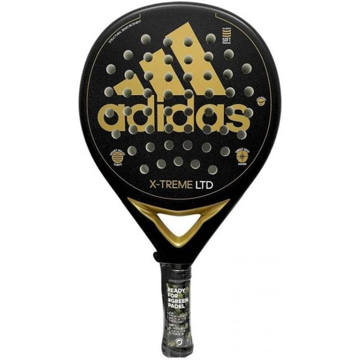 Ракетка Adidas X-Treme чорного кольору з золотими деталями