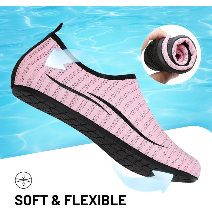 Чоботи для плавання унісекс: легкі, швидковисихаючі, для пляжу, басейну, серфінгу, йоги (36 EU, 2a Рожевий)