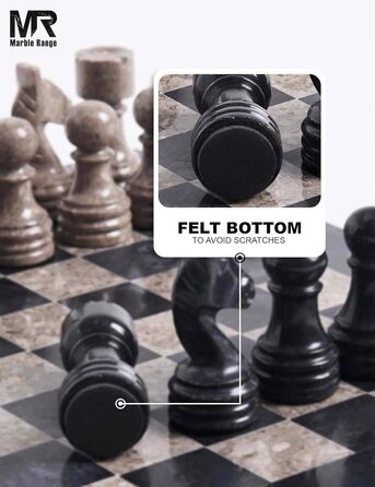 Шаховий набір з мармуру для дорослих, ручної роботи, 32 фігури, 2 додаткові королеви, коробка для зберігання, подарунок, декор (чорний & корал)