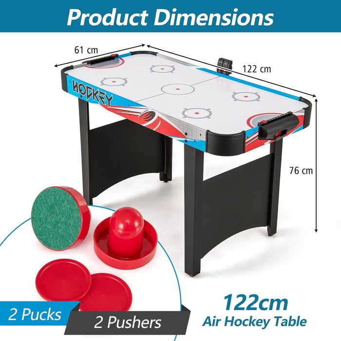 Тік-ток аерохокейний стіл HOMASIS з LED-підсвіткою та електронним лічильником очок, 12V мотор, комплект з 2 шайбами та 2 штовхачами, для дітей та дорослих