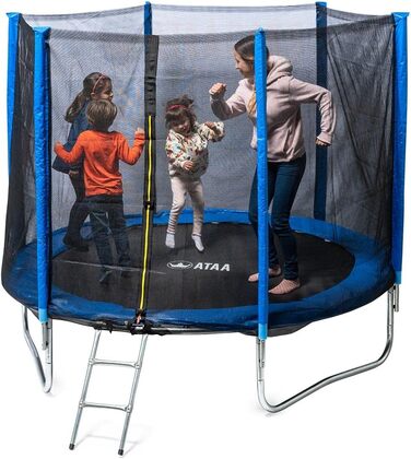 Батут для дітей 250 см з сіткою безпеки, блакитний – ідеальний для активного відпочинку на вулиці