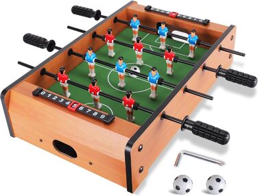 Настільний футбол WIN.MAX Mini, портативний, легкий, для дітей, класичний, 51x31x10 см, коричневий, легкий монтаж і зберігання
