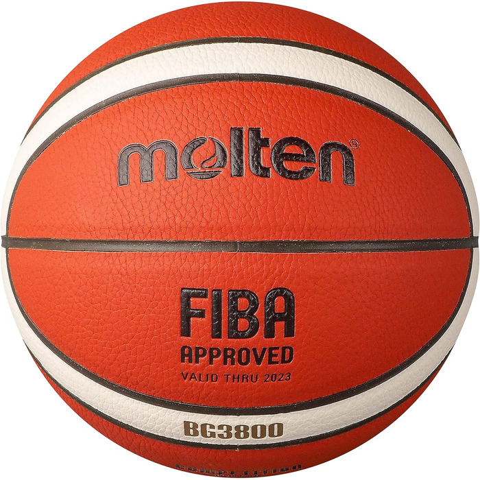 Баскетбольний м'яч Molten BG3800, FIBA, композитна шкіра, для залу, помаранчевий/слонова кістка, дизайн Graffiti