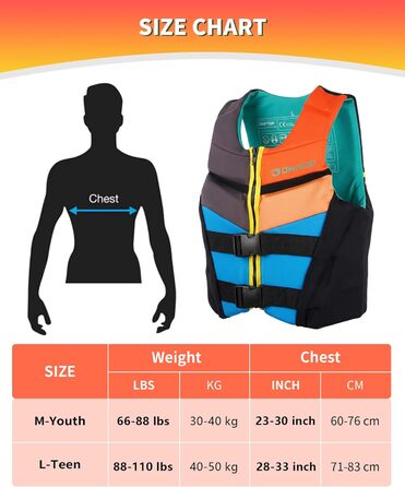 Шолом для плавання Owntop для дітей та юнаків, регульована жилет, унісекс, безпечні застібки для SUP, каякінгу, риболовлі, вітрильного спорту, багатокольоровий