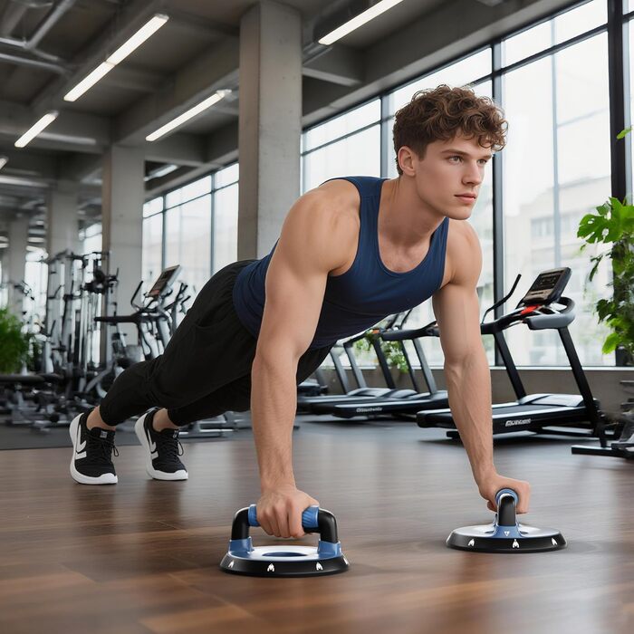 Регульовані бруси для віджимань 360° - тренажер для верхньої частини тіла, синій