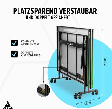 Стол для настільного тенісу JOOLA NOVA Outdoor – вологостійкий, розкладний, з регулюванням висоти та сіткою (200A)
