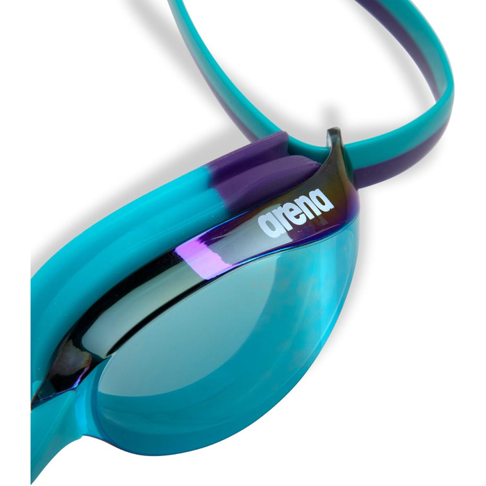 Дитячі окуляри для плавання Arena Python, унісекс, 6-12 років, для змагань, малий каркас, антизапарні лінзи, Smaragd/Pfau/Pflaume