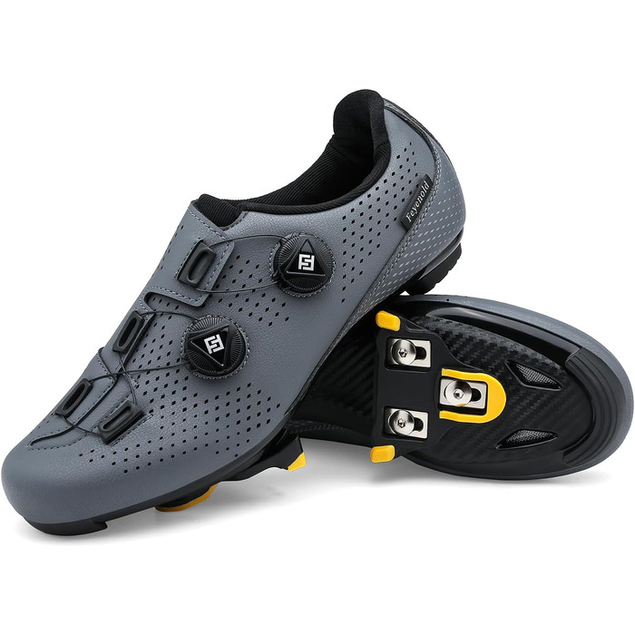 Велосипедні черевики для чоловіків та жінок, сумісні з SPD-SL педалями, встановлення SPD/Look KEO, розмір 38 EU, сірі