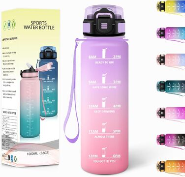 Фляга для води Motswedi з трубочкою, 1500 мл, BPA-Free, спортивна, непроливальна, для фітнесу, школи, подорожей, офісу, жовтогаряча