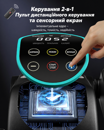 Електричний міні-еліптичний тренажер MERACH для дому під стіл: педальний тренажер для літніх людей та дорослих, 12 рівнів швидкості, з дисплеєм та пультом керування, синій