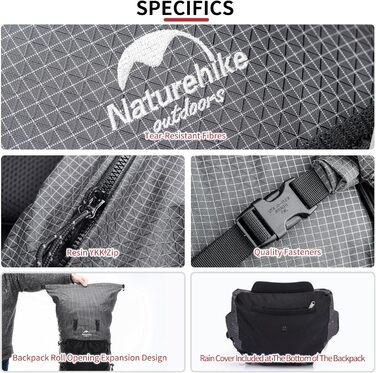 Туристичний рюкзак Naturehike Rock 60/40/20+5 л з внутрішнім каркасом для кемпінгу, подорожей та хайкінгу