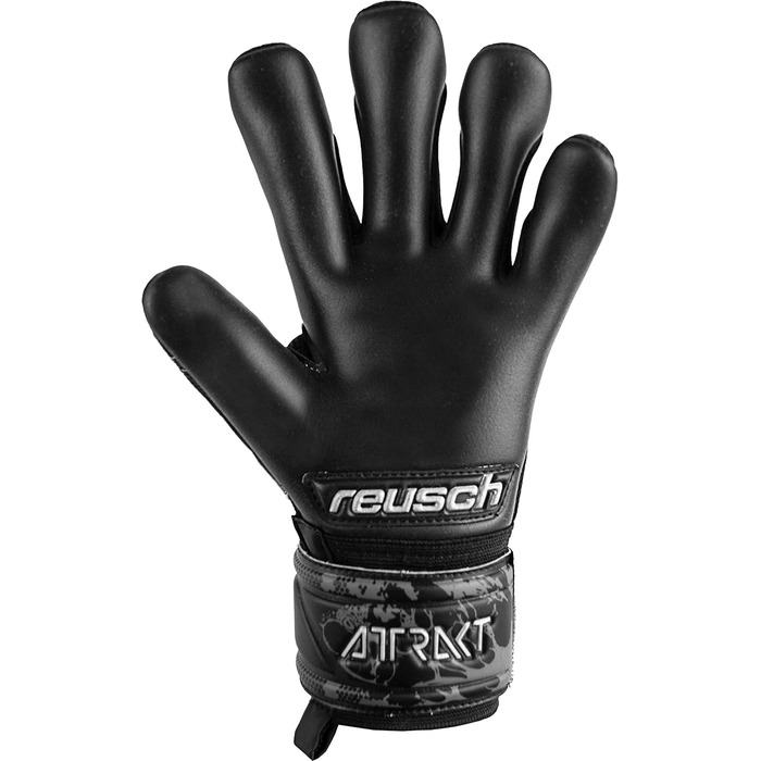 Воротарські рукавички Reusch Attrakt Infinity Junior чорні, дитячі, з відмінним зчепленням, внутрішній шов, розмір 6