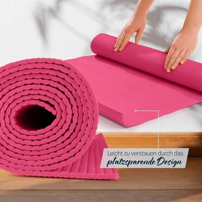 Килимок для йоги та фітнесу Altrose - тонкий (183x61x0.4 см) | Не слизький, для занять йогою, пілатесом та спортом | Звукоізоляційний | Міцний