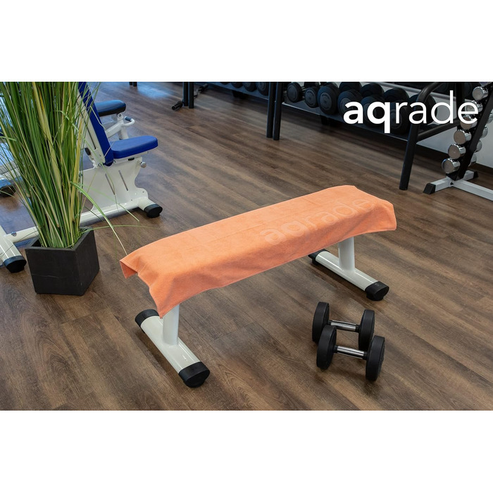 Рушник спортивний Aqrade для фітнесу 120x50 см з фіксацією, XL, 100% бавовна (коралово-рожевий)