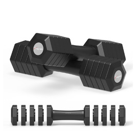 Набір гантелей Fragraim регульовані, 5,44 кг, 4-в-1, для дому, з м'якими ручками, чорний