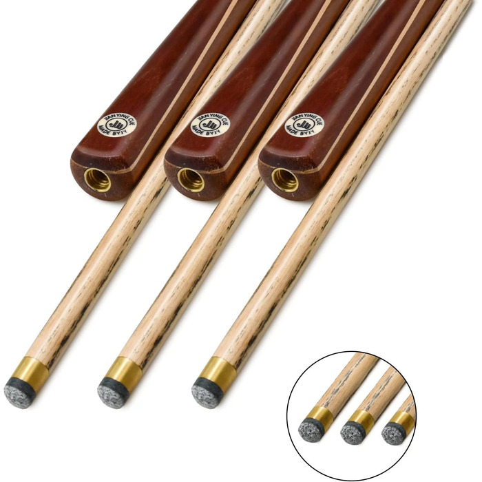 Кю AONETIGER для більярду: ручна модель 3/4 з дерев'яним шафтом, 3 частини, 57'', вага 18oz, наконечник 10mm, з аксесуарами та чохлом