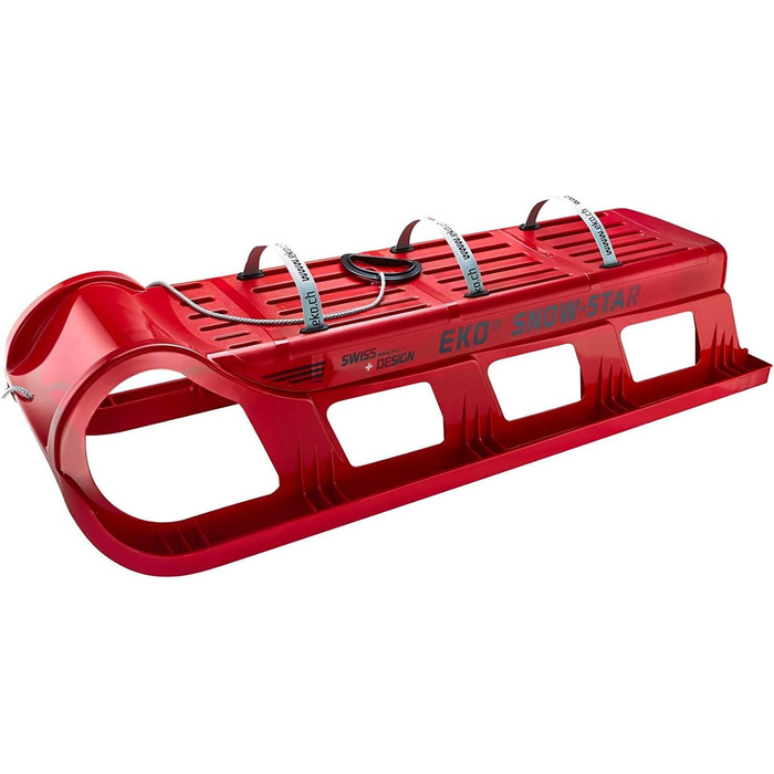 Санки EKO Snow-Star 120 ROT, пластикові з металевими полозами, класичні, для 3 осіб, Davos