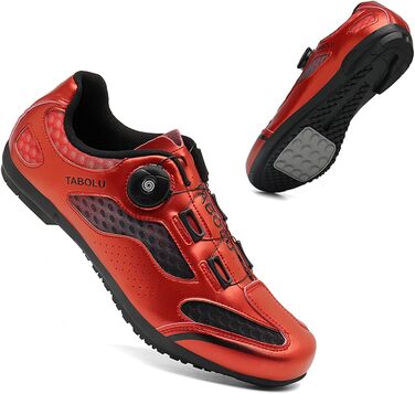 Чоловічі велотуфлі для MTB та шосейної їзди, без фіксатора, червоні (47 EU)