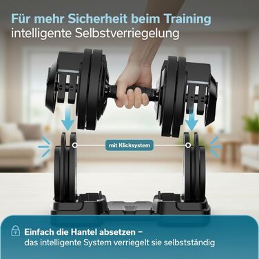 Штанга Skandika Hanteln Paino: Регульований набір гантелей 1.5-24 кг, штанга, гиря, диски. Для дому та спортзалу (3-в-1)